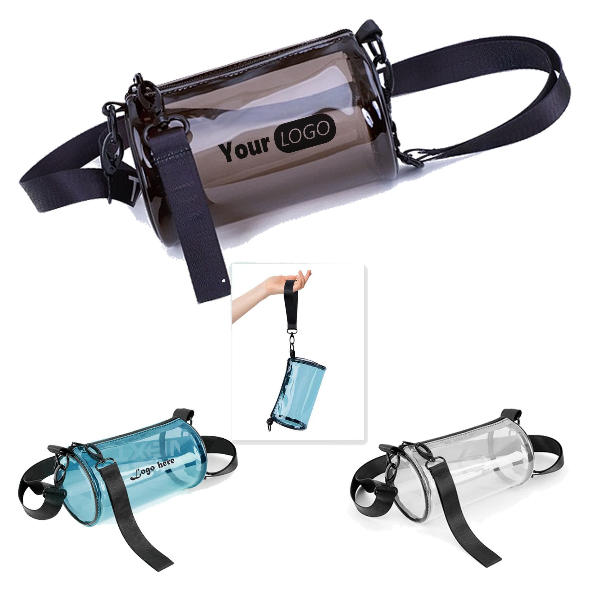 MOQ 10pcs Versa-Carry Clear Cylinder Bag 5