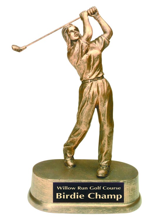 Golf Female Antique Gold Figure Award 3