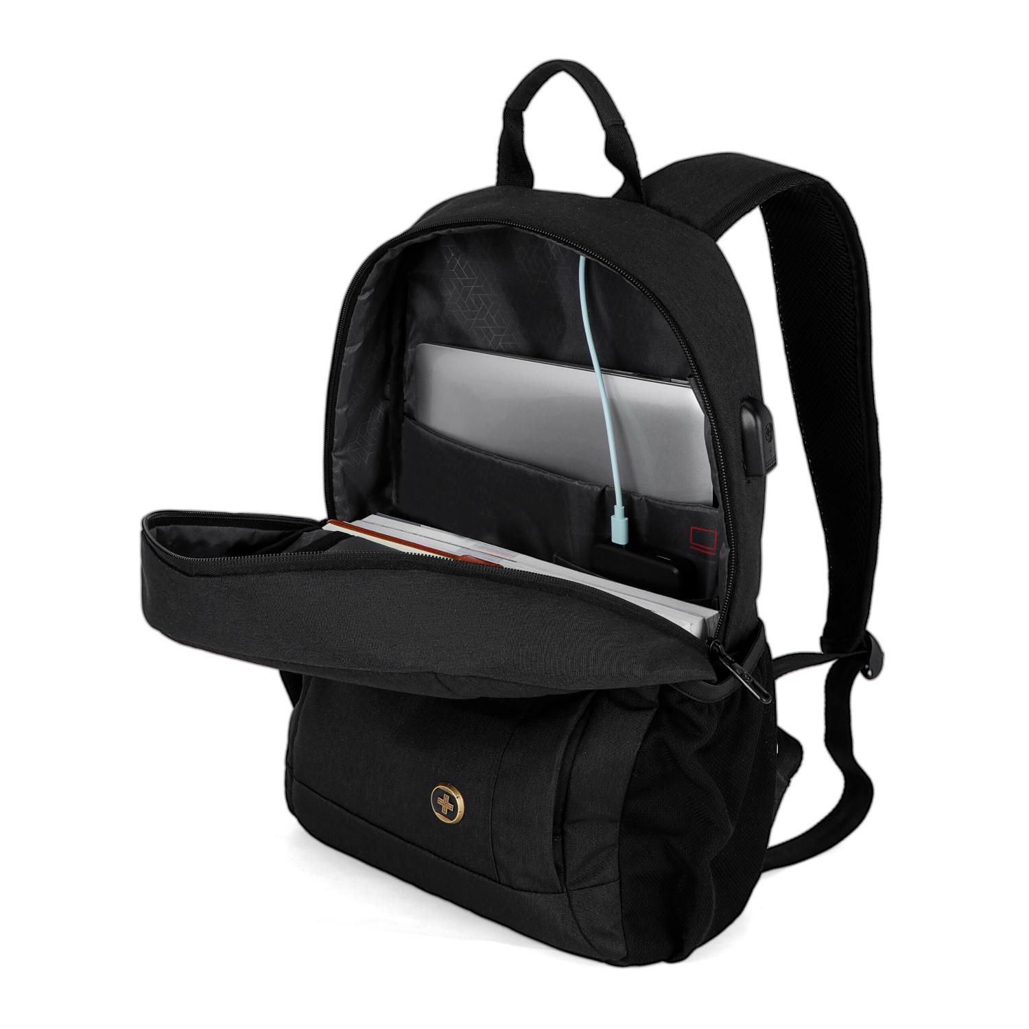 SwissDigital® ARBON RFID Travel Business Backpack 10