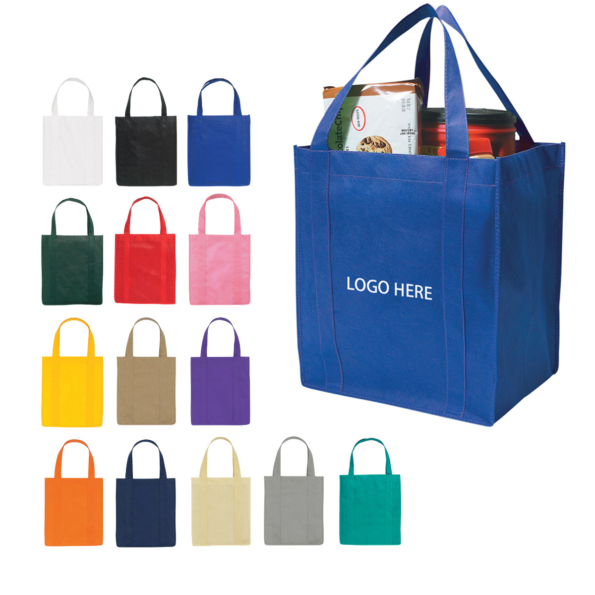Large Non-Woven Grocery Tote Bag, custom non-woven bag with logo imprint 1