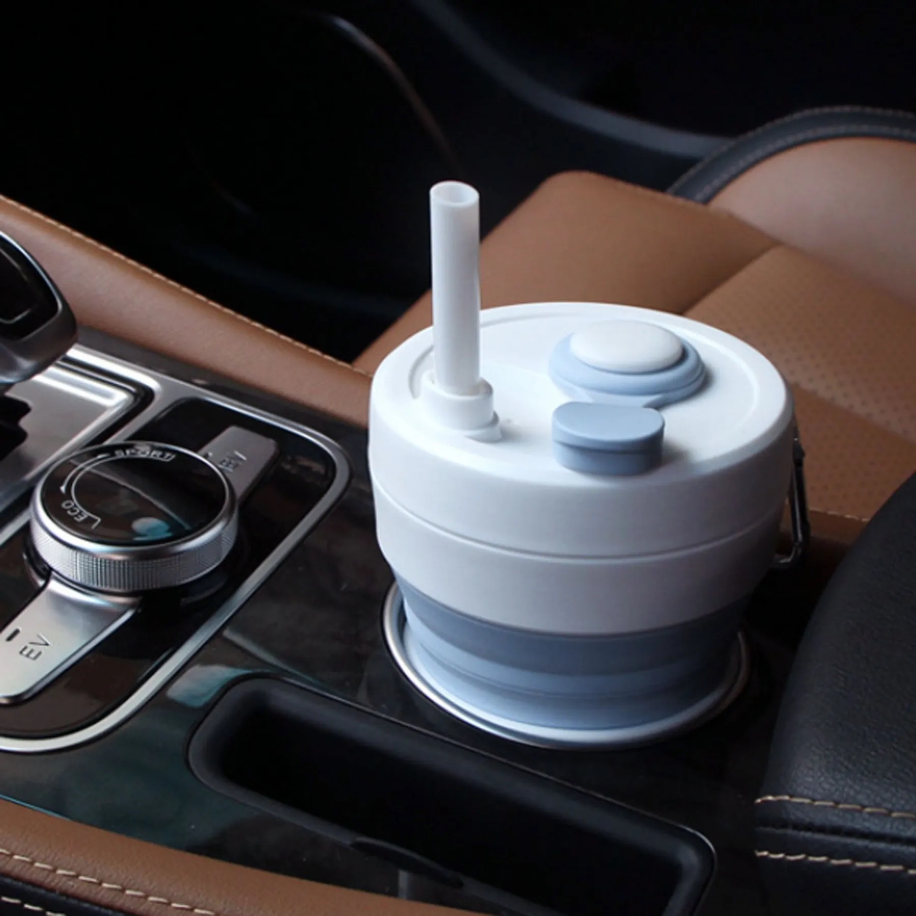 Silicone Collapsible Travel Folding Drinking Cup W/Lid 9