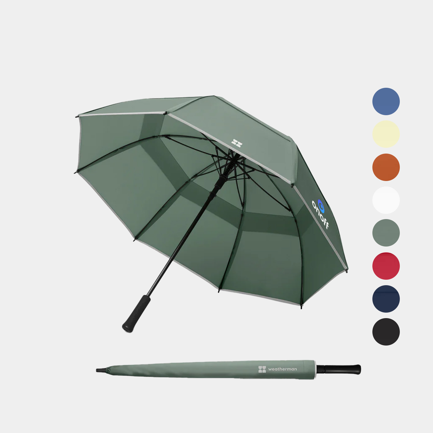 Weatherman® 100% Recycled 55″ arc UPF 50+ Walk Umbrella 3
