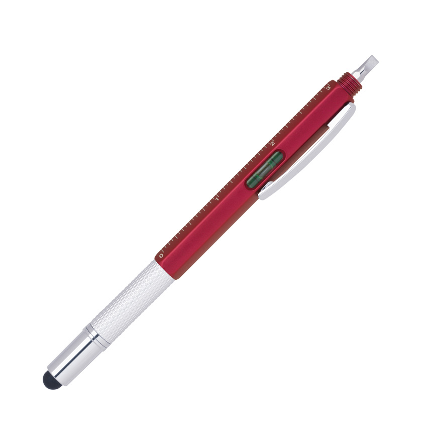 Multi-Functional Twist Pen, Sytlus, Ruler, Screwdriver, Level 3