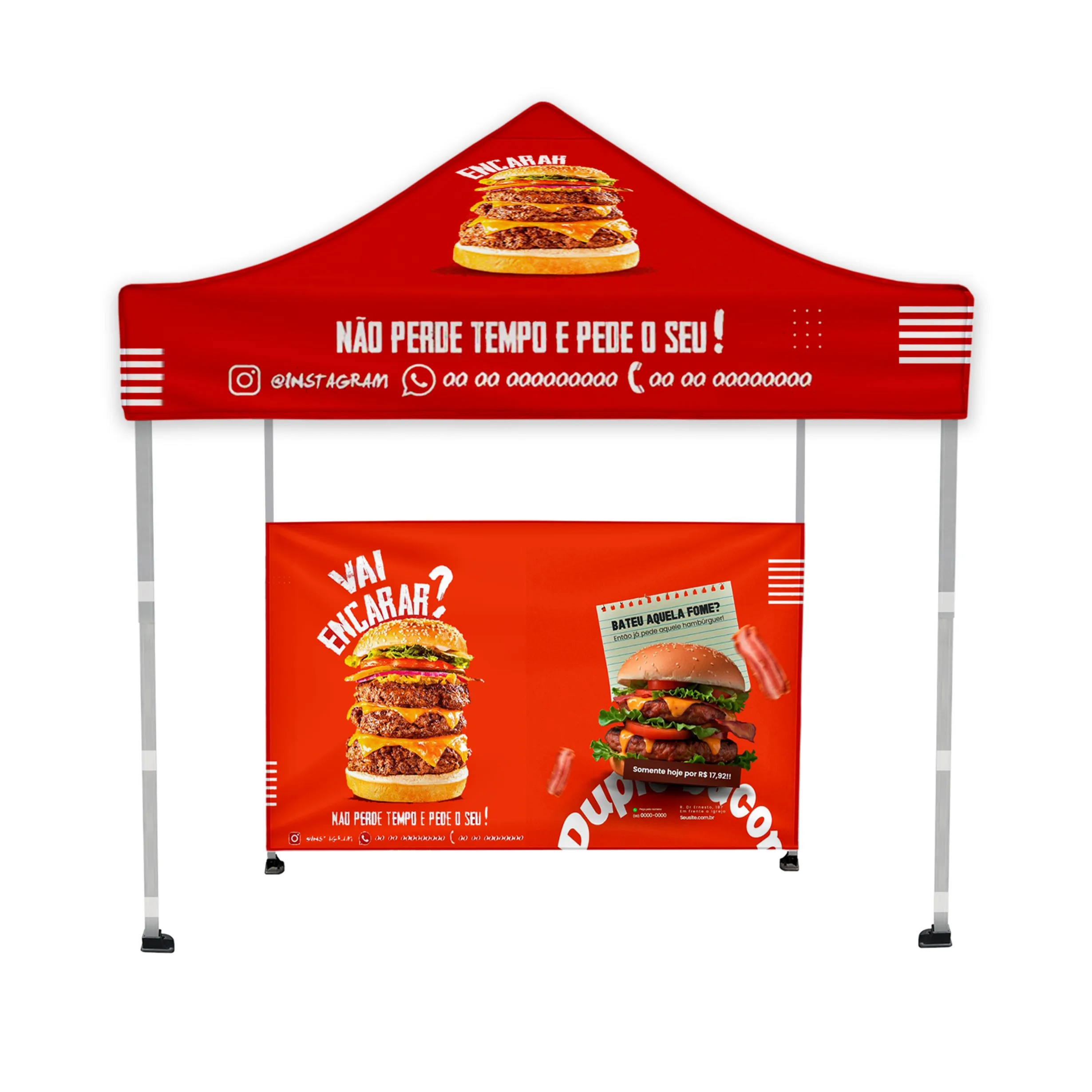 10'x10' Tent Canopy with frame and one half wall 9