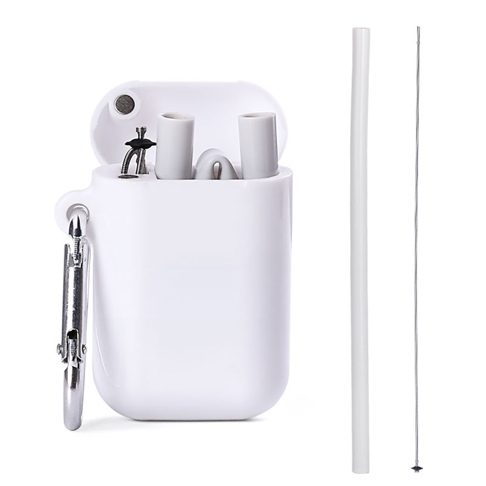 22CM Reusable Folding Silicone Straw Set 5