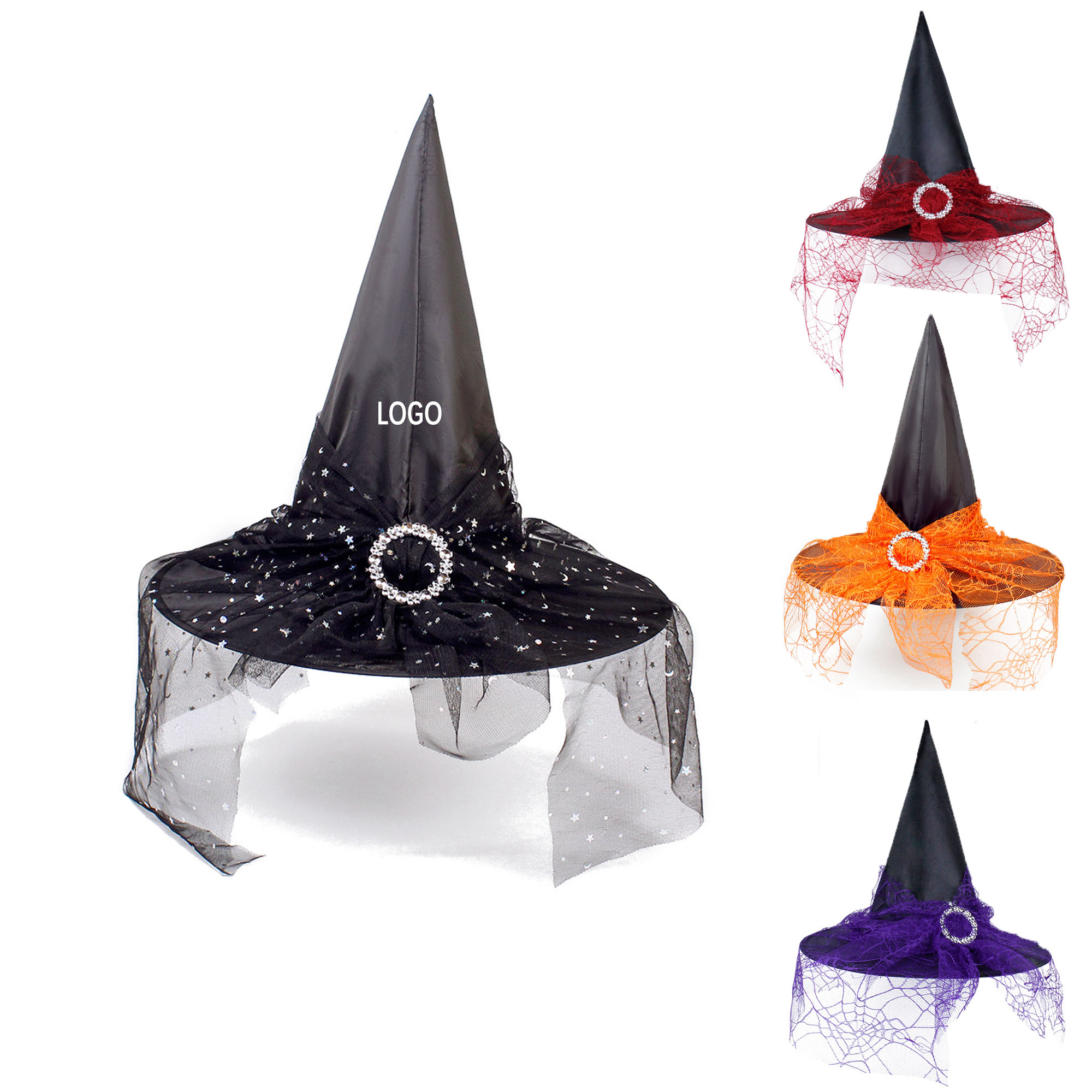 Elegant Mesh Lace Witch Hat For Halloween Party Cosplay 1