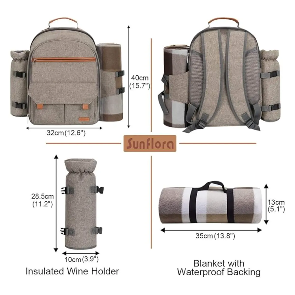 Leakproof Insulated Cooler Picnic Backpack All-Over Printing 6