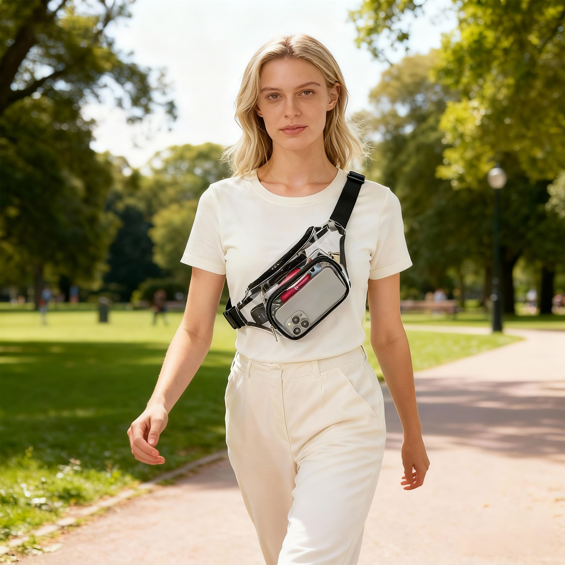 Clear PVC Fanny Pack W/ Two Pockets 7
