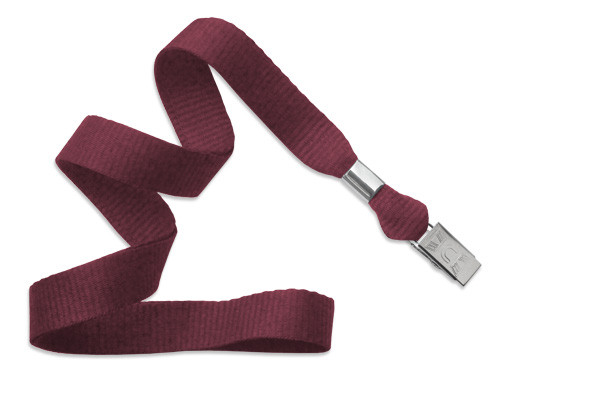 5/8" Blank Lanyard w/Bulldog Clip (Maroon Red) 1
