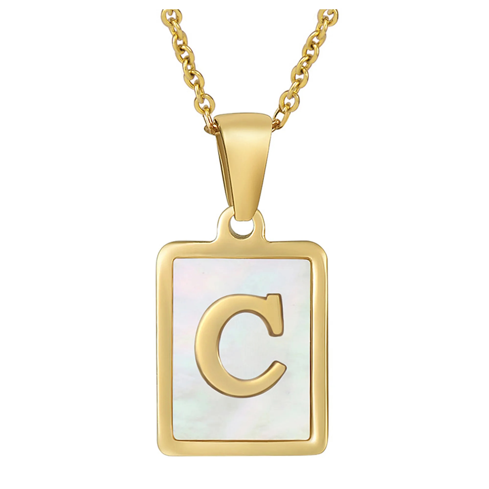 Stainless Steel Alphabet Necklace 13