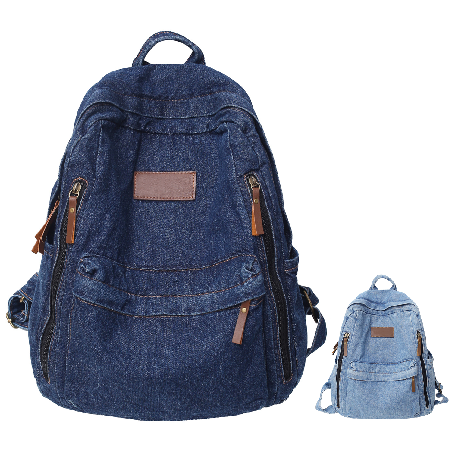 Large Capacity Lightweight Denim Backpack 8