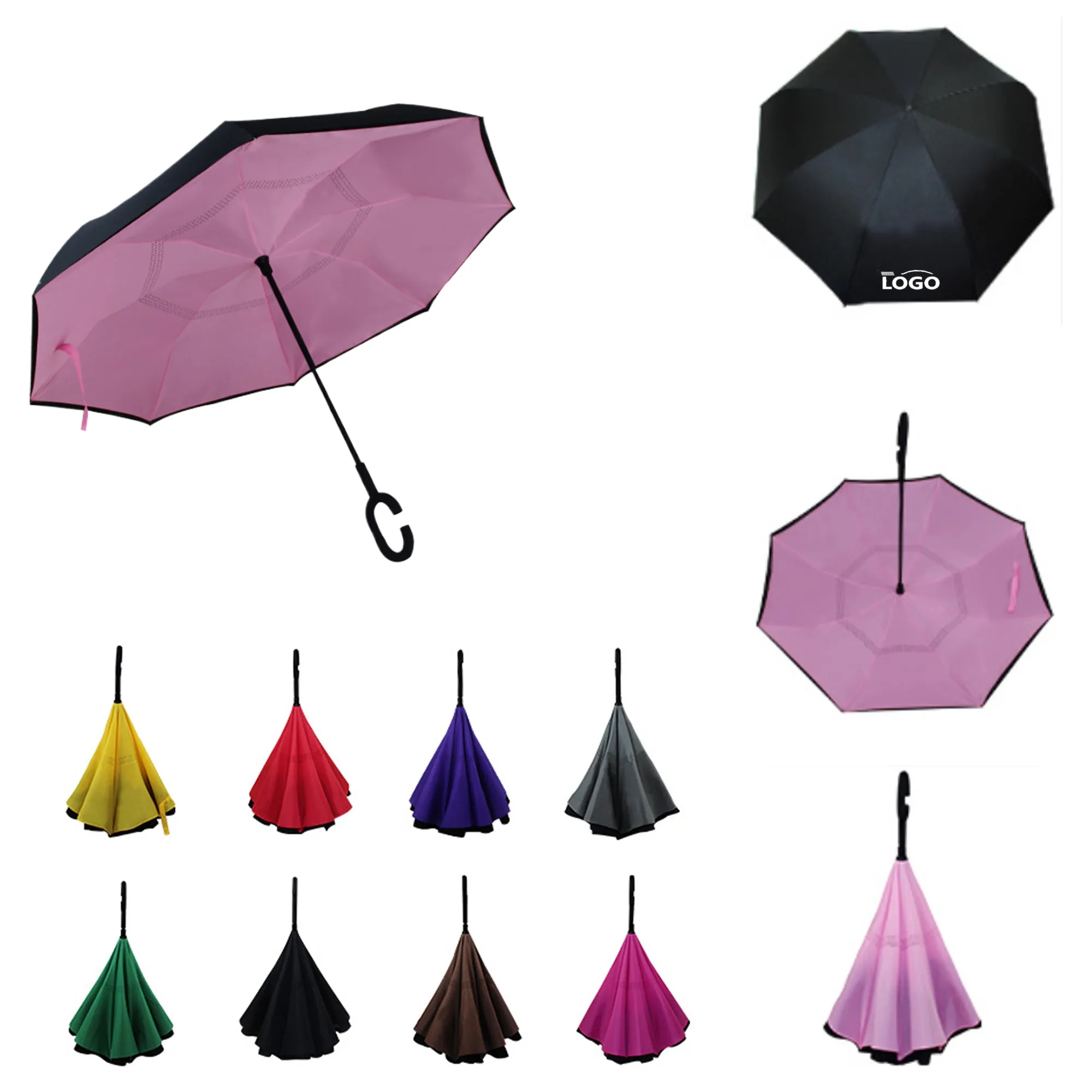 8 Rib C Shaped Inverted Umbrella