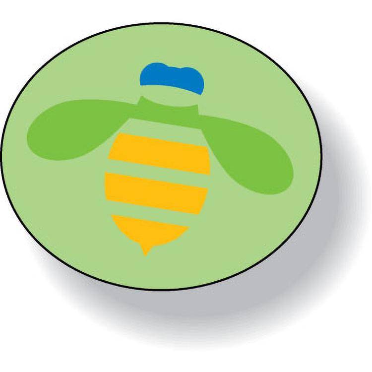 Fluorescent Green Flexo-Printed Stock Oval Roll Label (.625"x.75")