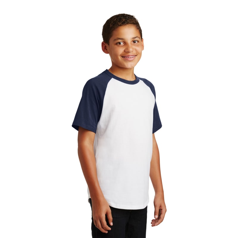 Sport-Tek Youth Short Sleeve Colorblock Raglan Jersey. 25