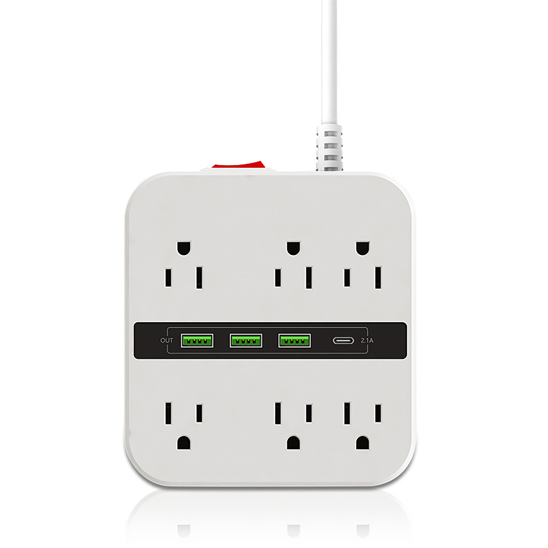 6ft Power Strip USB Charging Ports 3
