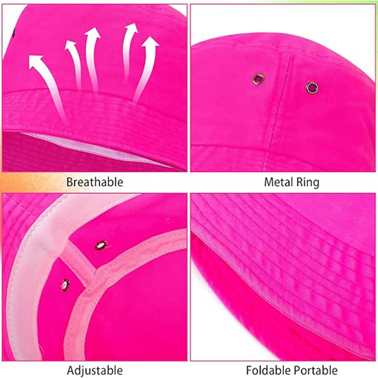 Cotton Breathable Fluorescent Bucket Hat 7
