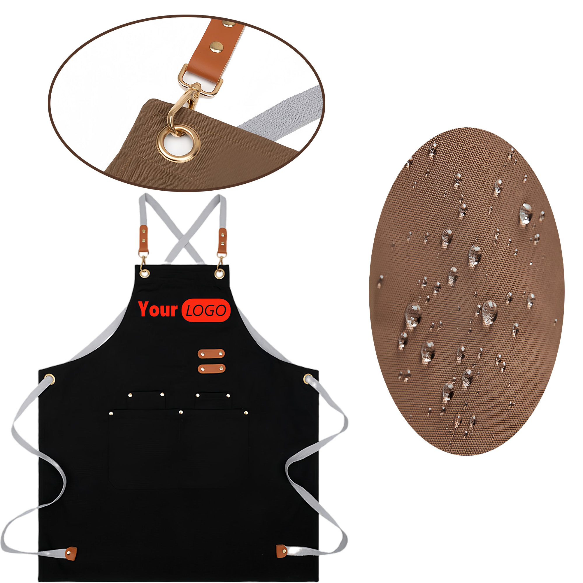 Waterproof And Oilproof Canvas Kitchen Apron 5