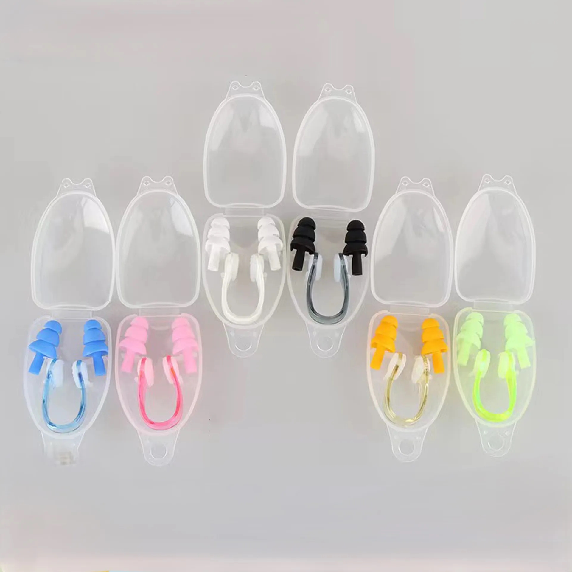 Custom logo silicone Swimming nose clip earplug set 5