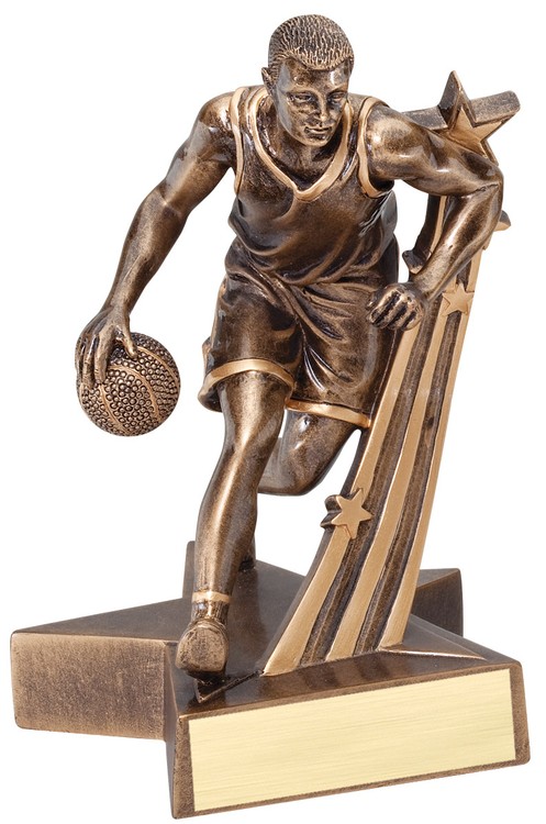 8 1/2" Tall Basketball Male Superstar Resin Award 1