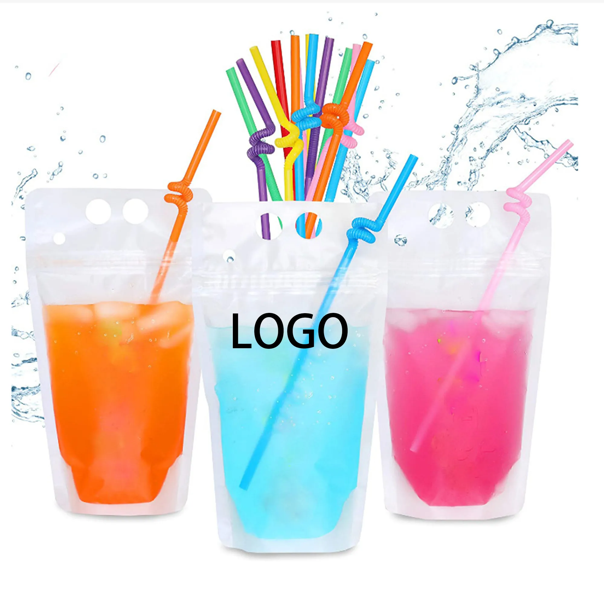 16oz Drink Pouch with Straw 3
