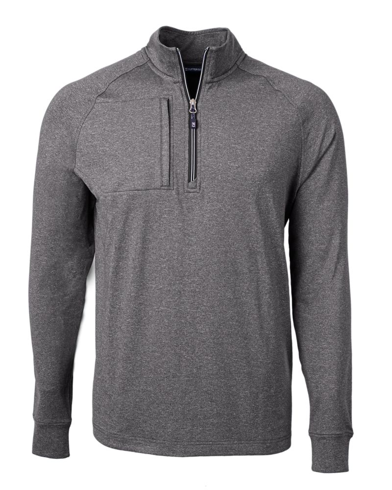 Cutter & Buck Adapt Recycled Soft Knit Stretch Mens Big & Tall Heathered Quarter Zip Pullover Big & Tall 35