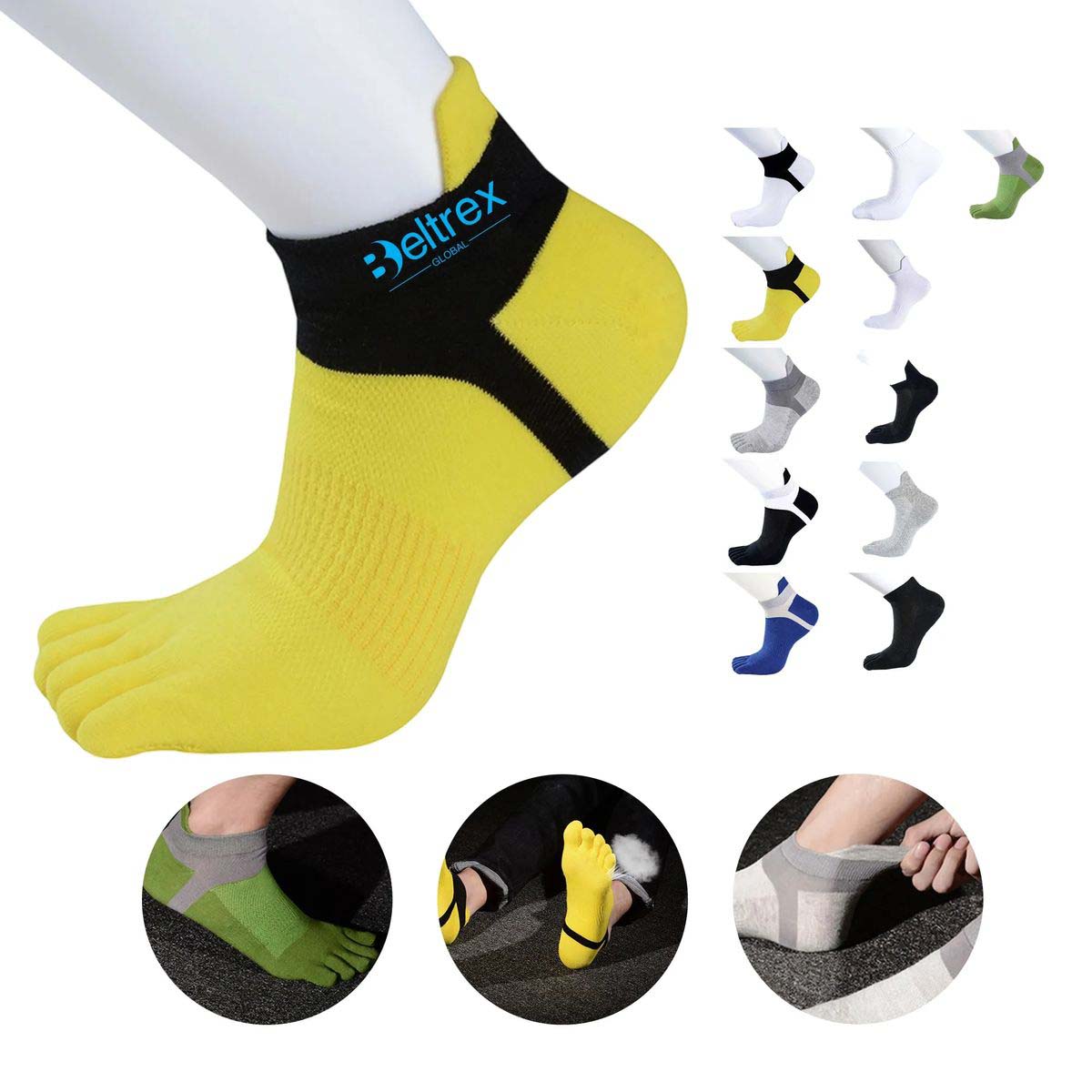 Durable Five Toe Socks with Reinforced Heel 8