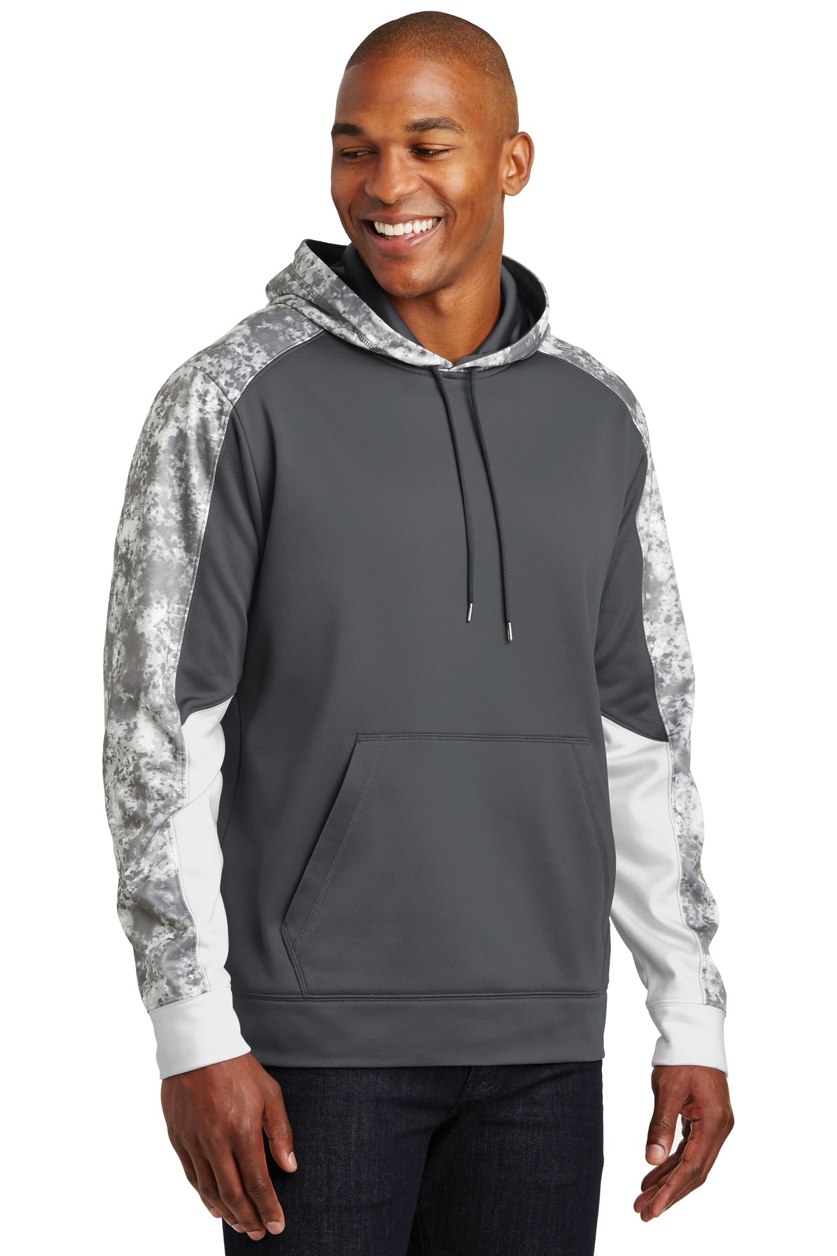 Sport-Tek Sport-Wick Mineral Freeze Fleece Colorblock Hooded Pullover. ST231, custom hoodie or sweatshirt with logo imprint 24