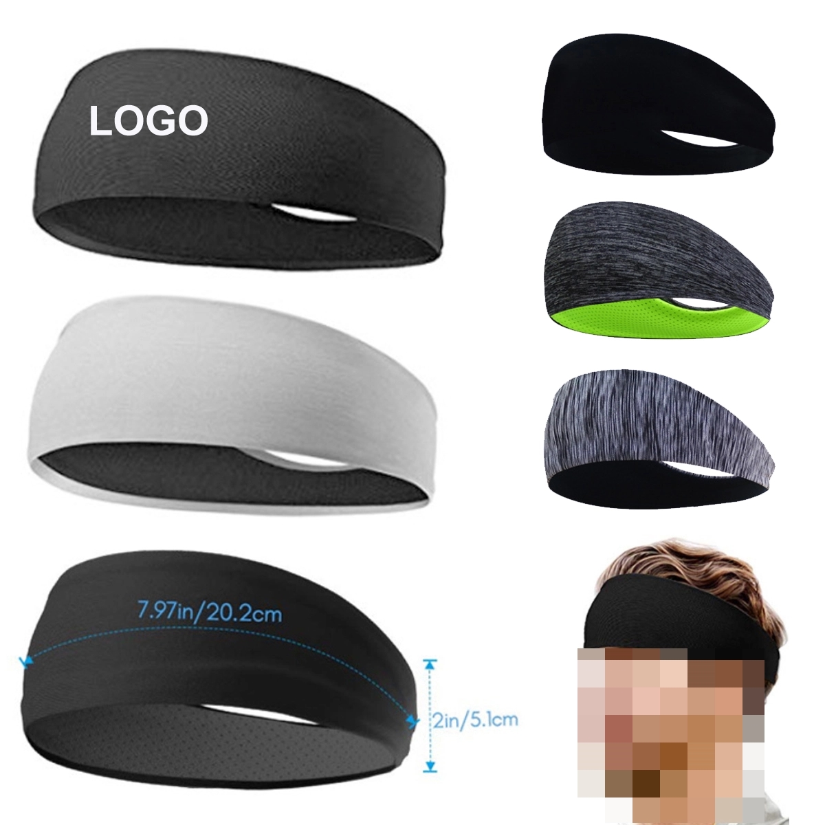 Sports Unisex Hairband Sweat Wicking Head Band Sweatbands 2