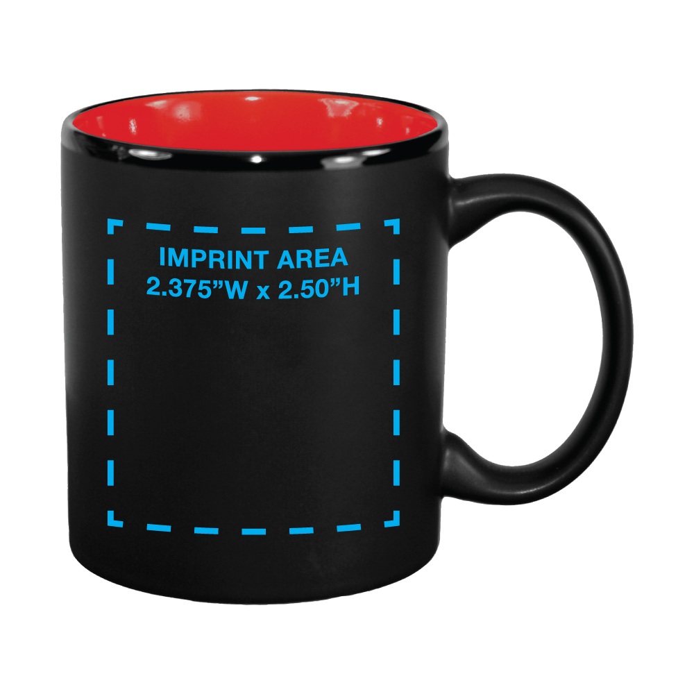 11 oz Red In / Matte Black Out Hilo C Handle Mug