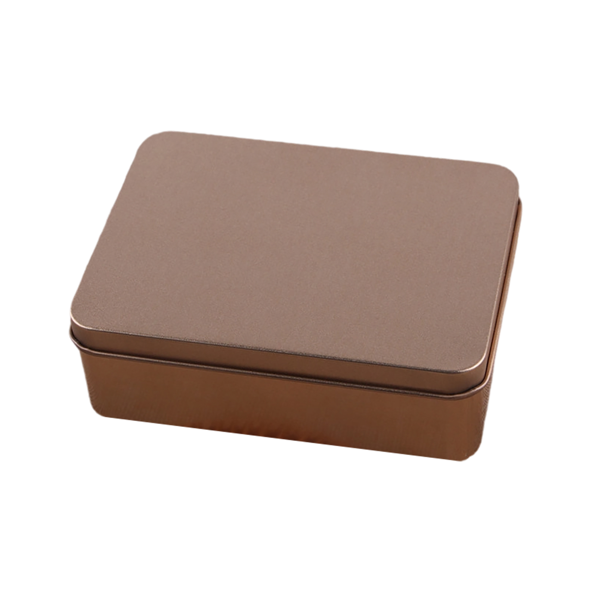 Tin Plated Steel Rectangle Storage Box With Smooth Edge Lid 12