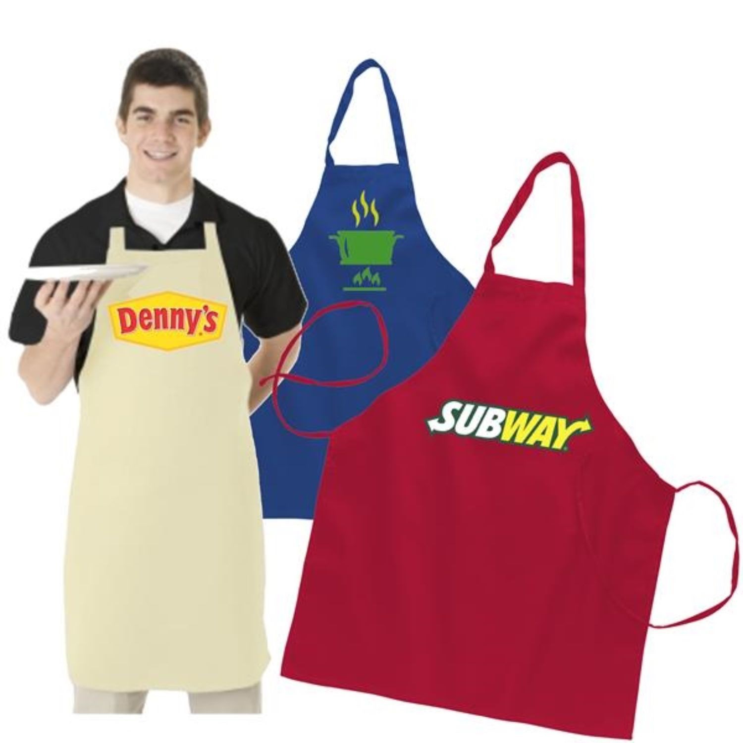 7.5 oz Heavy Duty Butcher Apron w/ Custom Logo Full Length Apron USA Decorated (28" x 34") 2