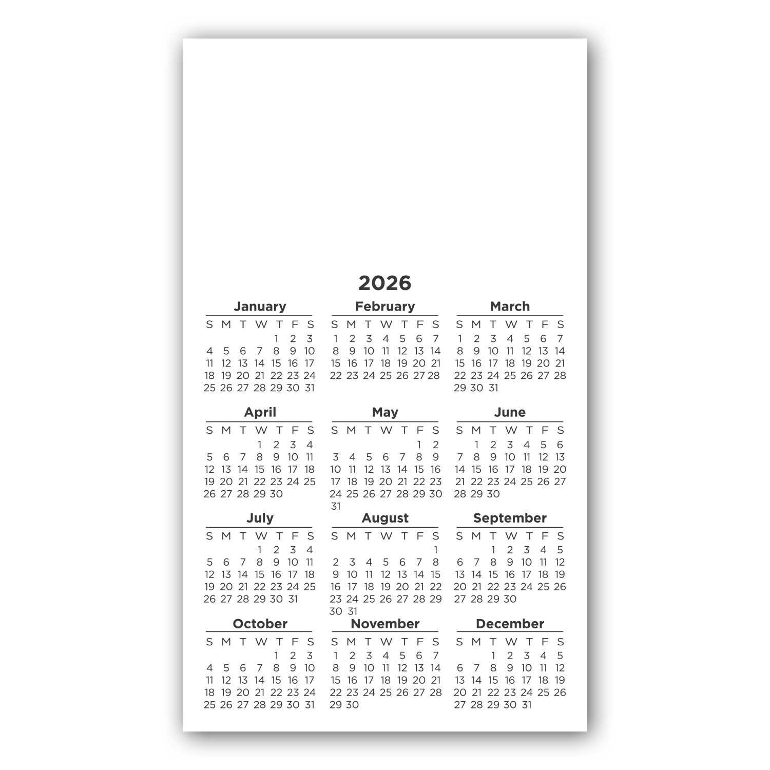 Calendar Square Corner Magnet 3 1/2 x 6 2