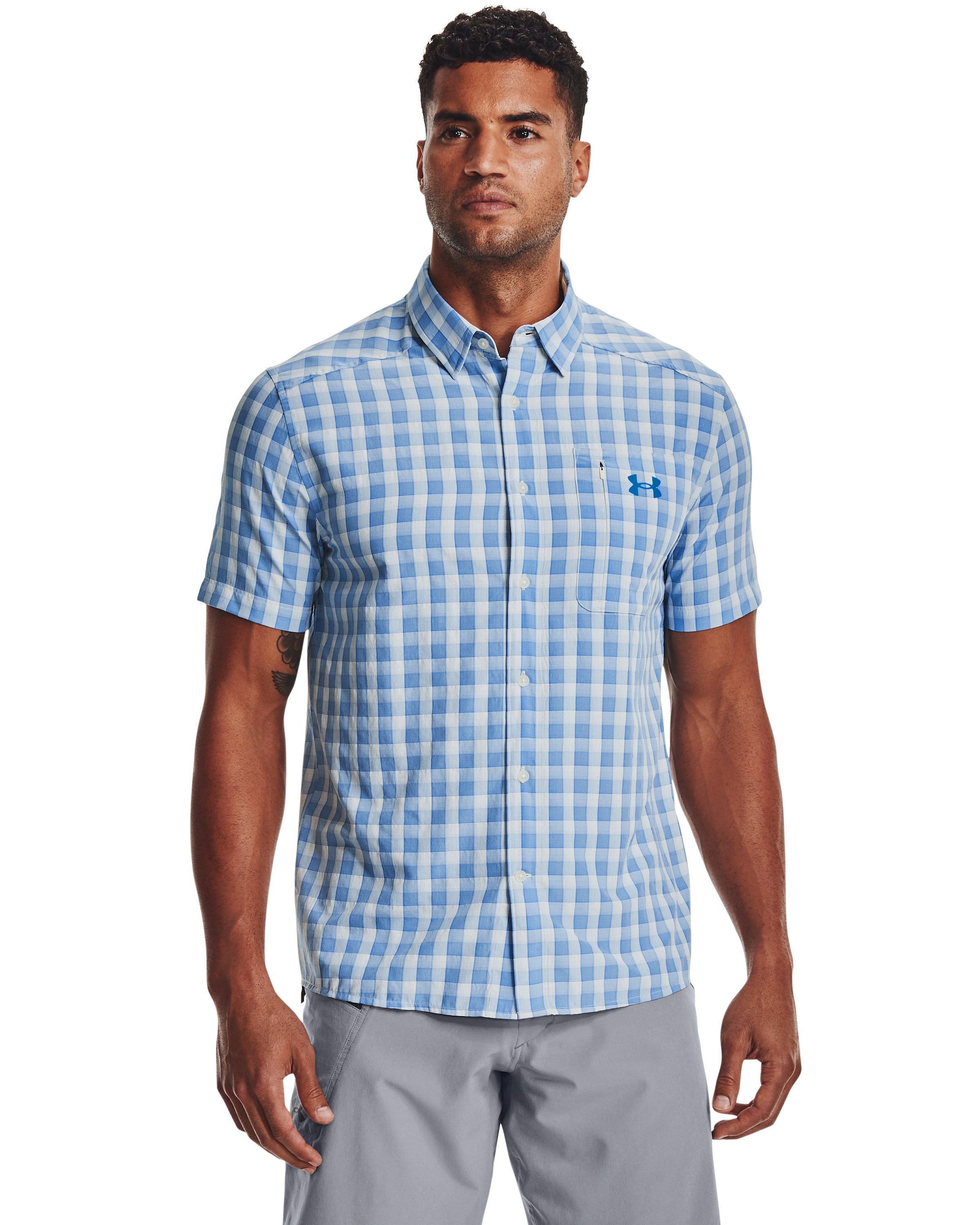 UA Drift Tide 2.0 Plaid Men's Short Sleeve 15