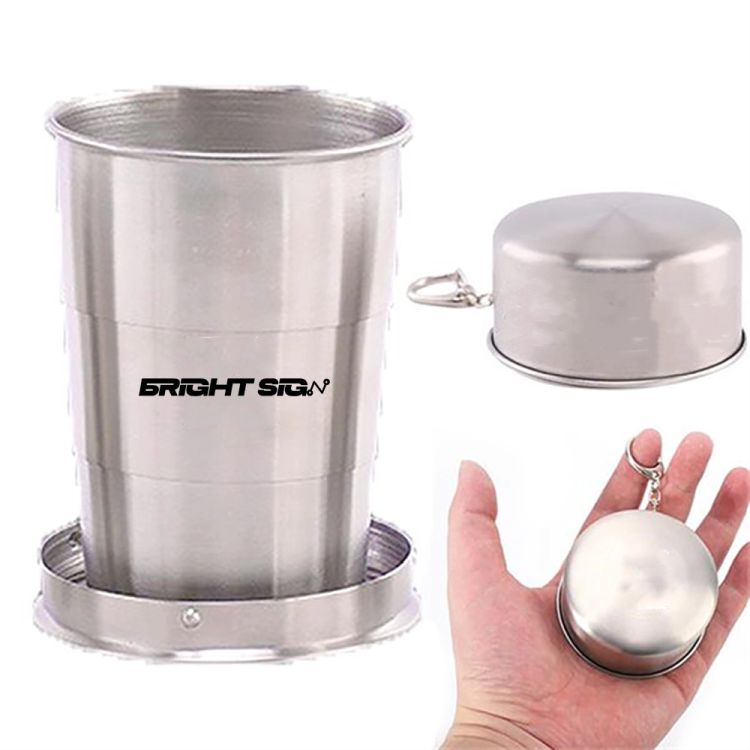 Stainless Steel Collapsible Travel Cup with Keychain 3