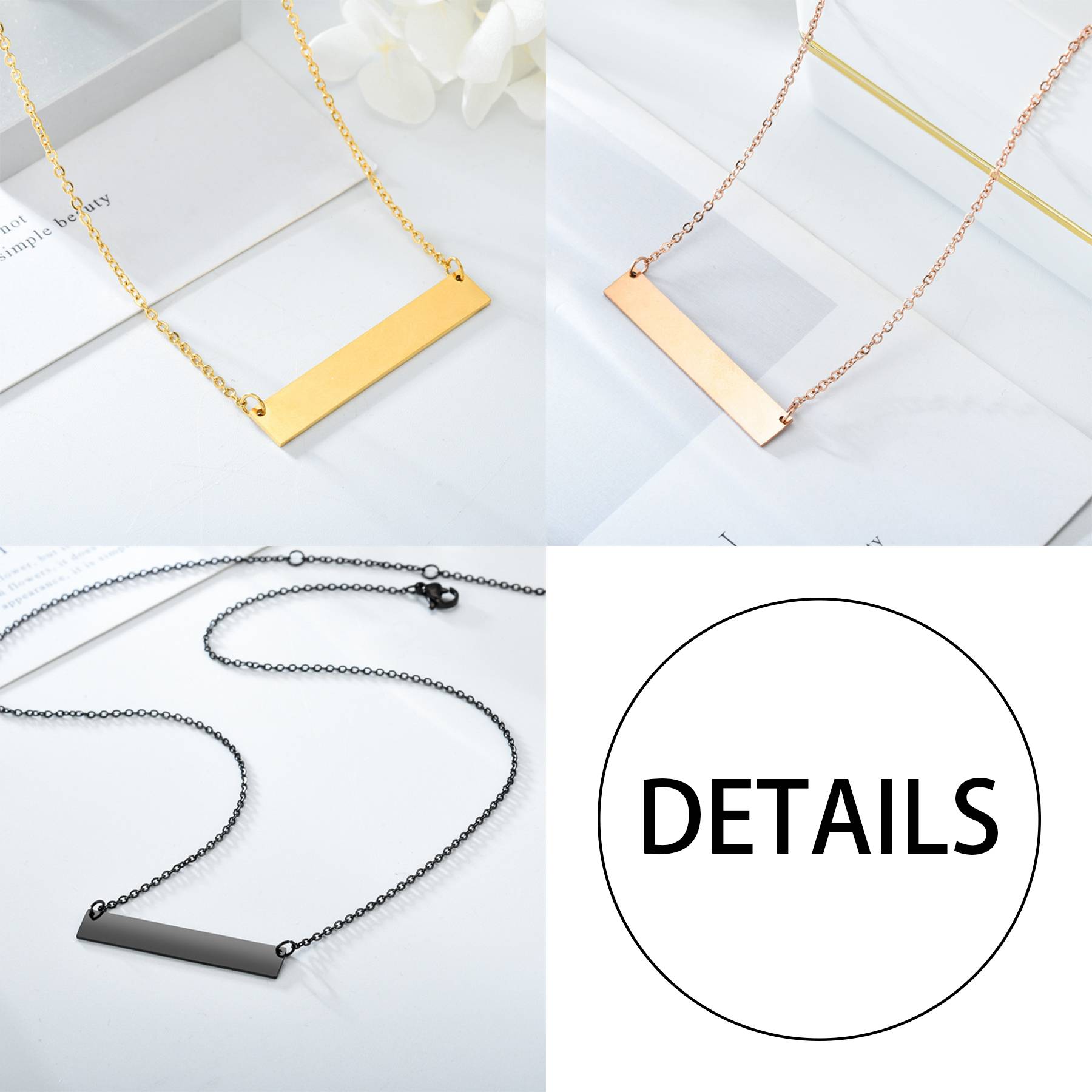 Steel Stainless Bar Necklace 5