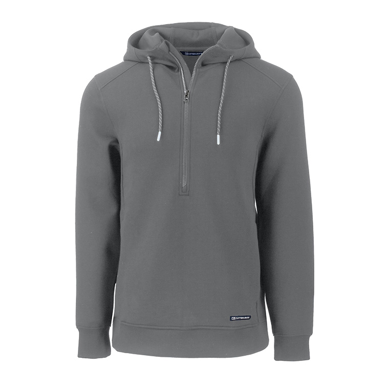 Cutter & Buck Roam Eco 1/2 Zip Recycled Pullover Hoodie, custom hoodie or sweatshirt with logo imprint 3