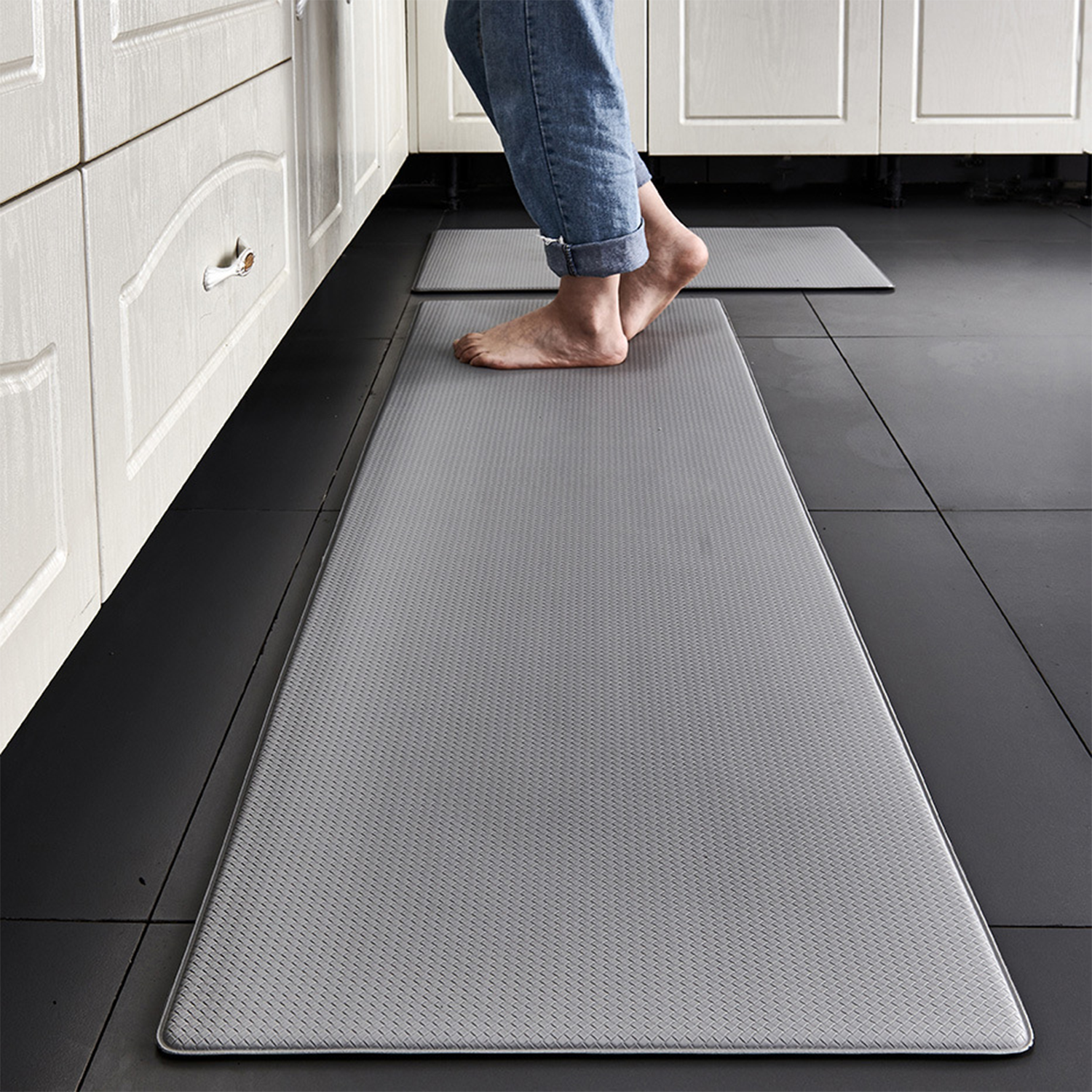 Kitchen Rugs and Mats Cushioned Set of 2, 17"x29"+17"x59" 4