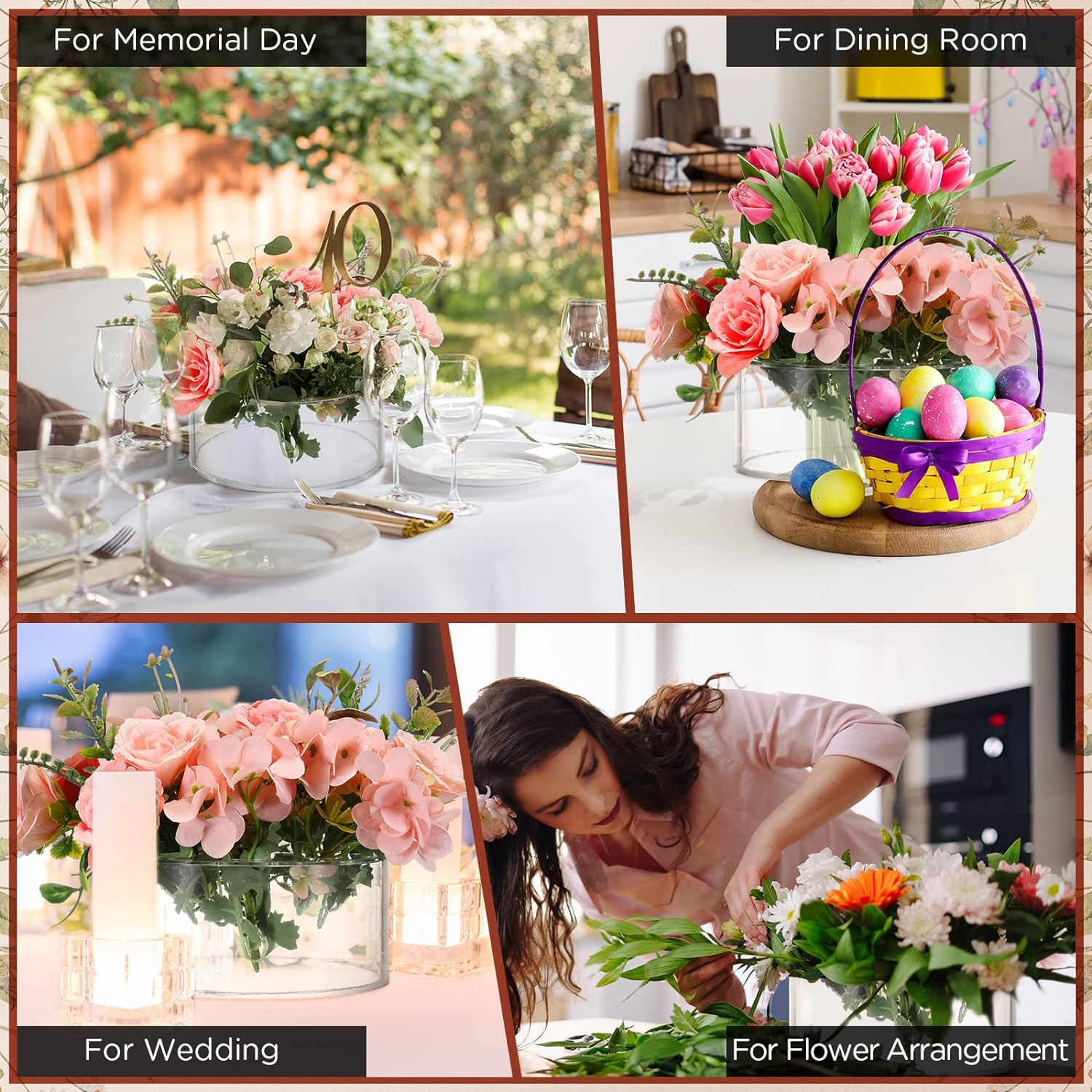 Acrylic Transparent Round Flower Vase 6