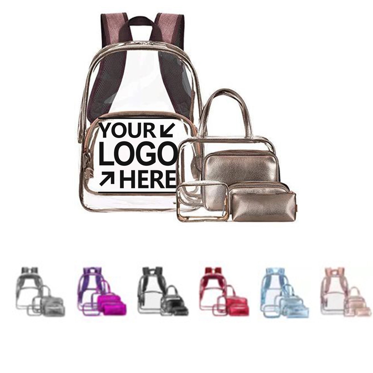 Clear PVC Backpack Set of 6 2
