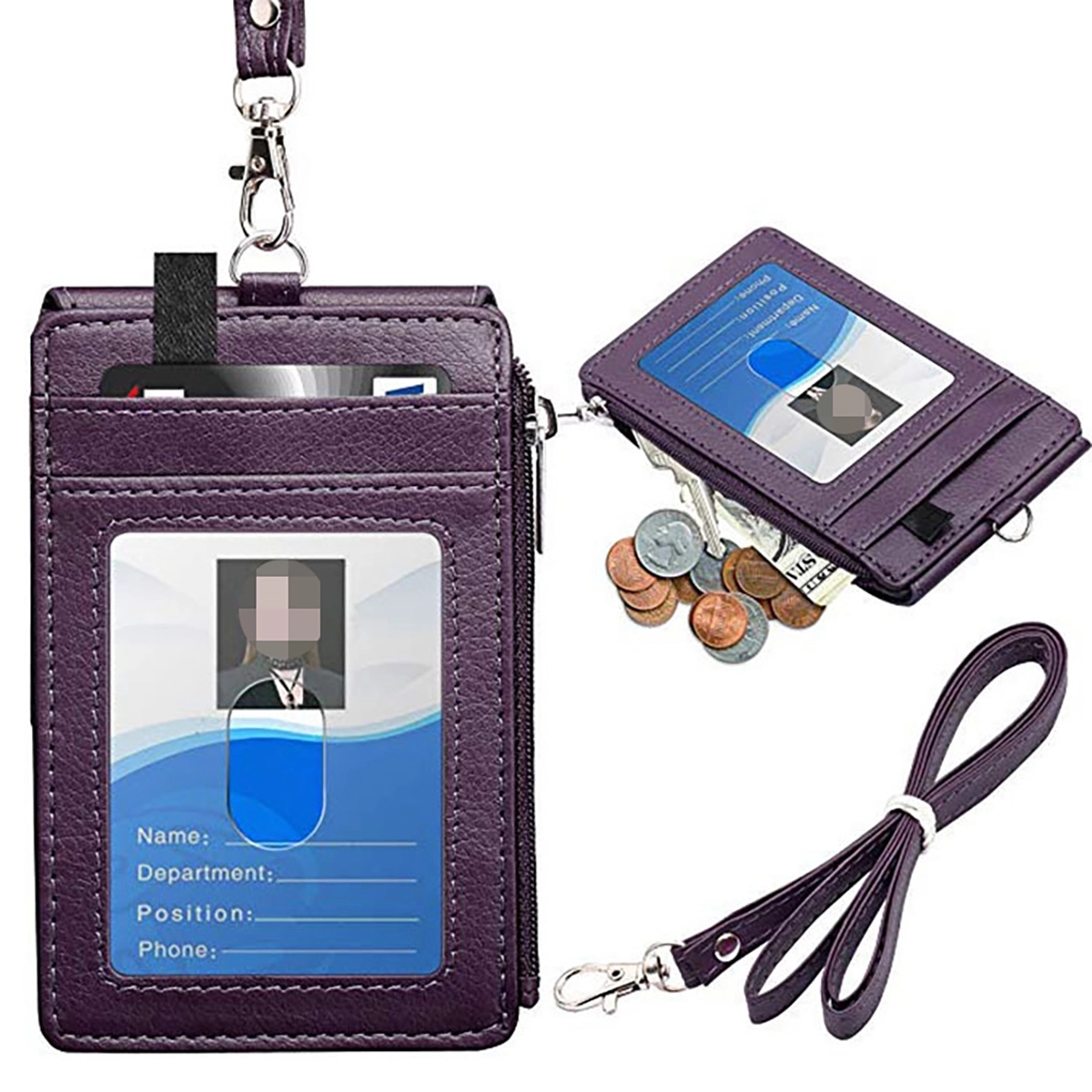 Pu Leather Id Badge Holder 2