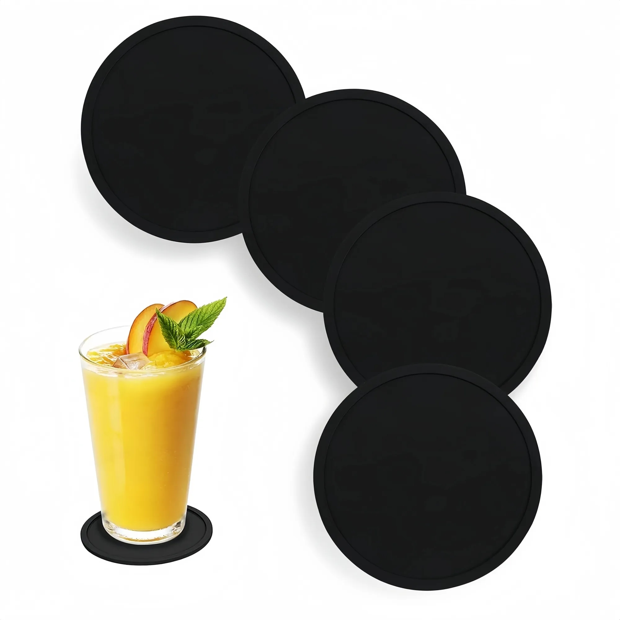 4-inch Round Silicone Coaster 1