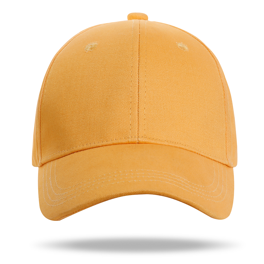 Stock Solid Color Cotton 6 Panel Cap, Double Buckle Back 8