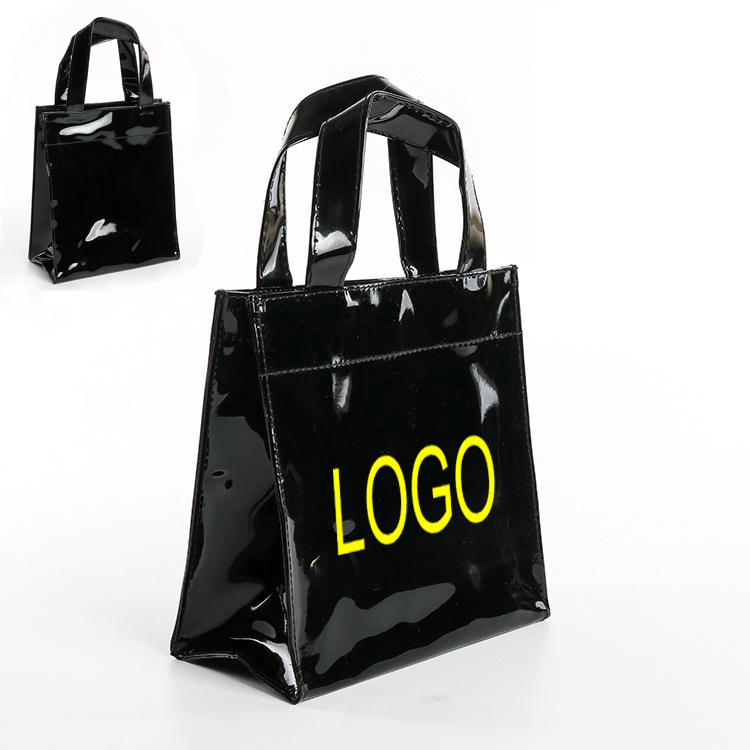 PVC Mirror Leather Gift Tote Bag, custom tote bag with logo imprint 2