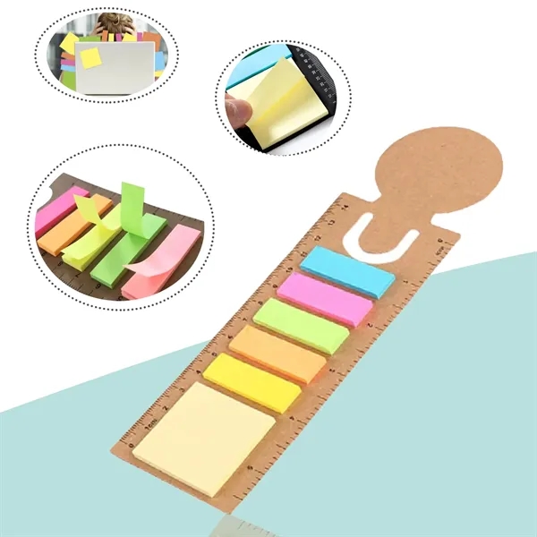 Eco Ruler Printed 5-color Sticky Flags Notes Booklet