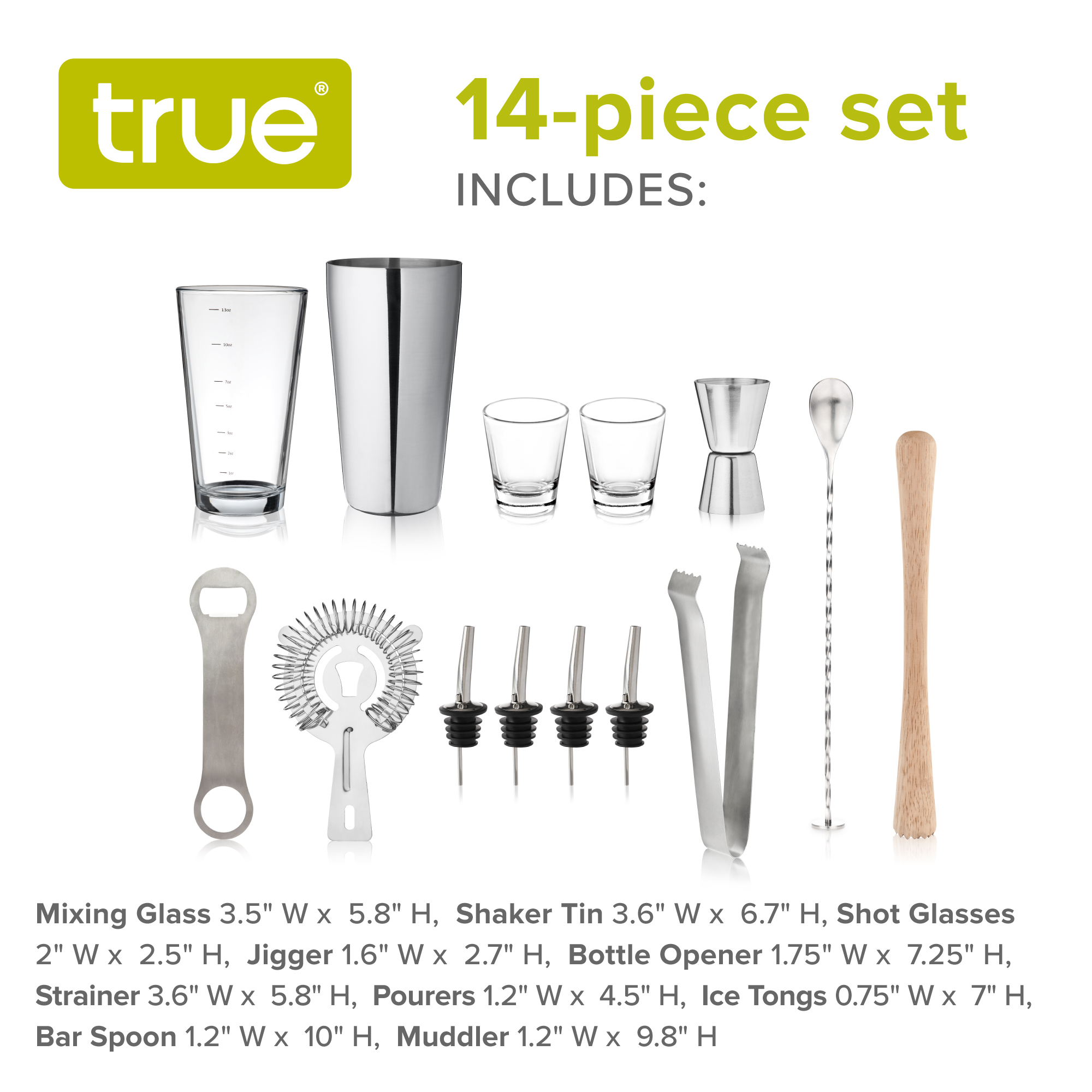 True® 14 Piece Barware Set 8