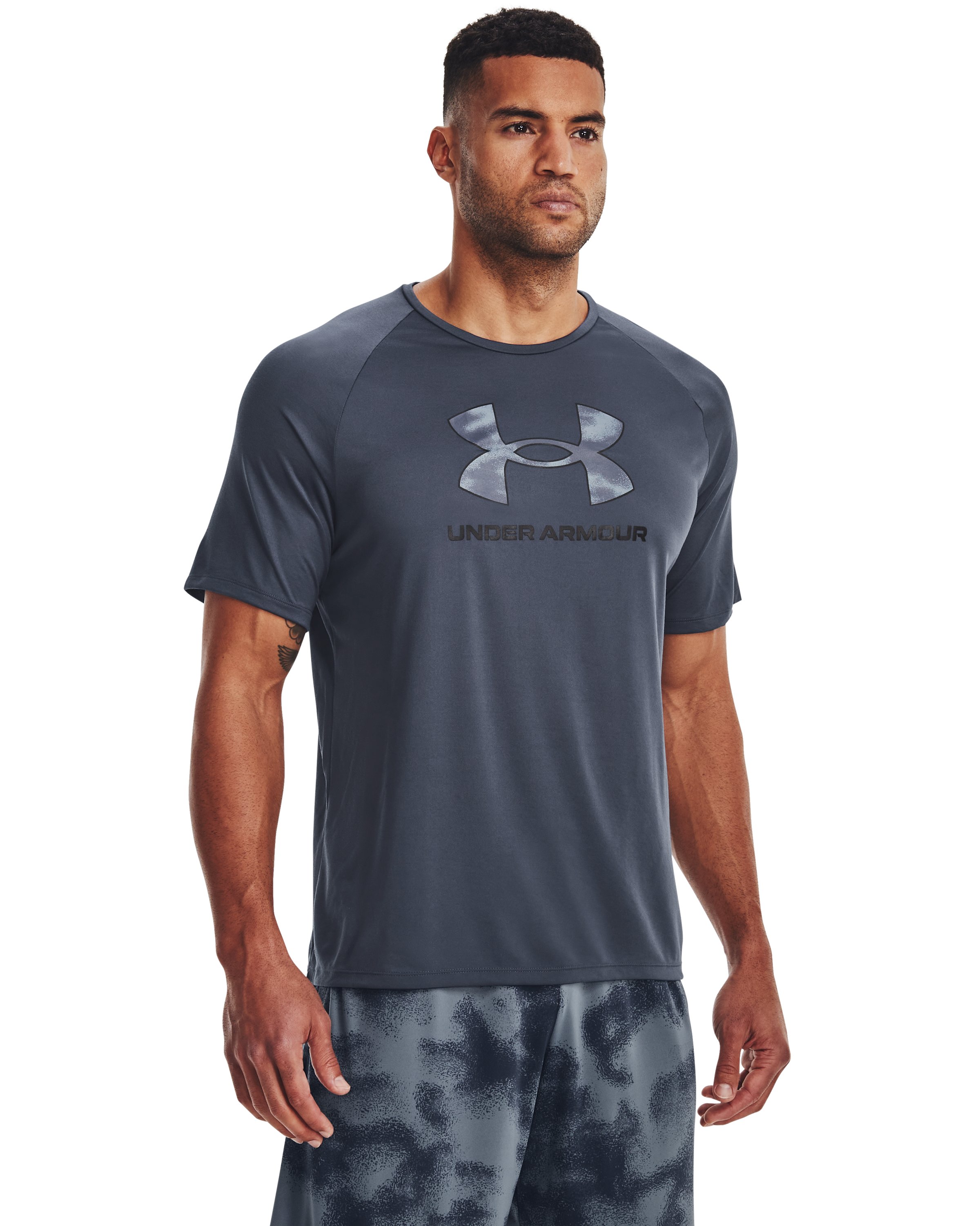 Men's UA Tech Big Logo Print Fill Short Sleeve  3