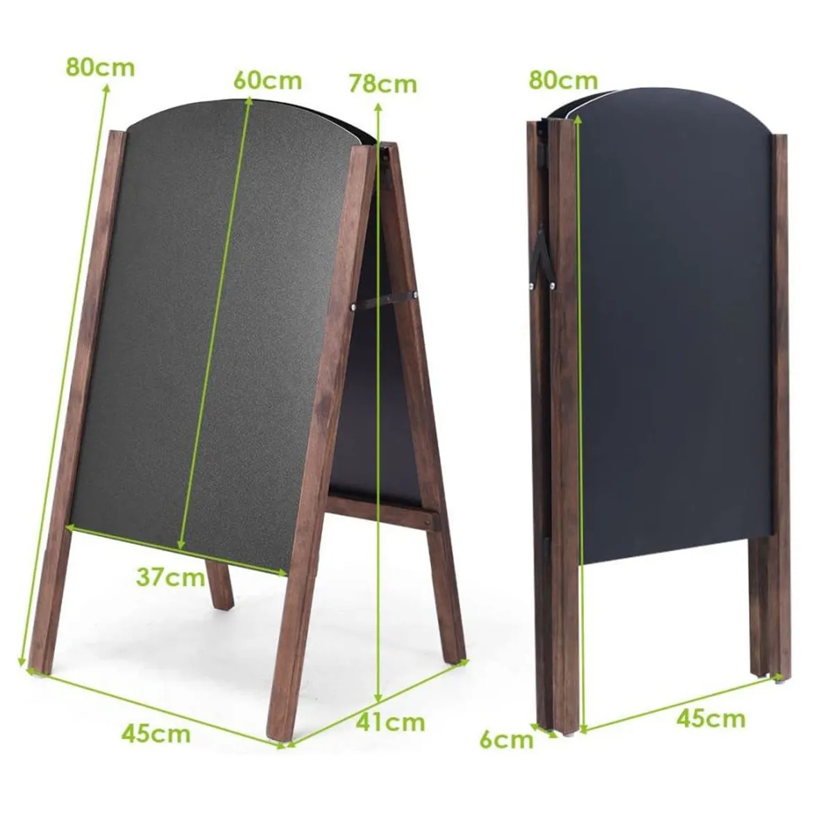 Wood Double-Sided Standing A-Frame Sidewalk Chalkboard Sign 2