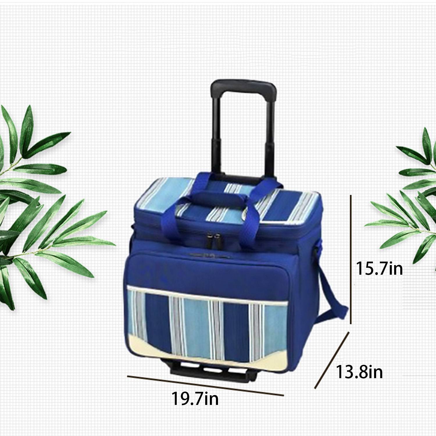 70L Wheeled Oxford Insulated Lunch Cooler Bag for Camping 5