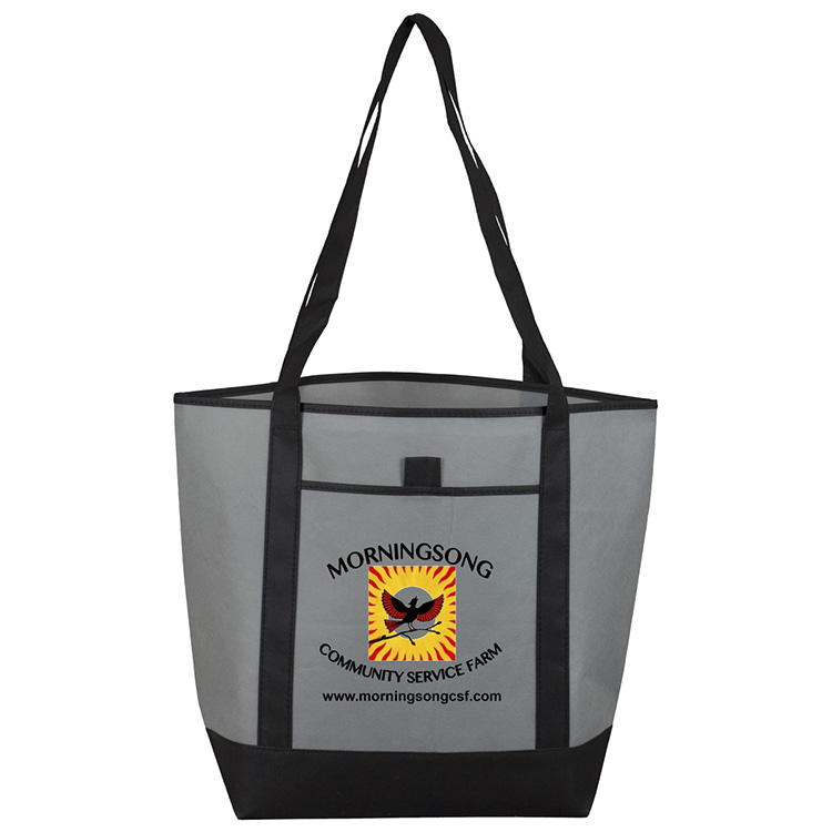 17-1/2"W x 13-1/2"H x 6"Gusset - "The CITY" Convention, Corporate, Travel and Beach Tote Bag 17