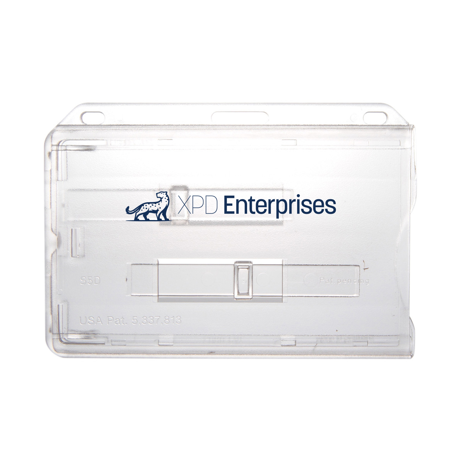 3.58" W x 2.46" H - Horizontal Rigid Card Holder (1 Color Imprint) 1